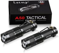 🔦 letmy tactical flashlight 2 pack - super bright mini flashlights with belt clip, zoomable, 3 modes, waterproof - ideal edc flashlight for hiking, camping & power outage - great gift! логотип