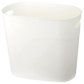 img 4 attached to 🗑️ Sleek Slim Trash Can with Handles - 3.17 Gallon/12 Liter Compact Plastic Wastebasket for Narrow Spaces - Ideal for Home, Bathroom, Bedroom, Kitchen, and Office - White