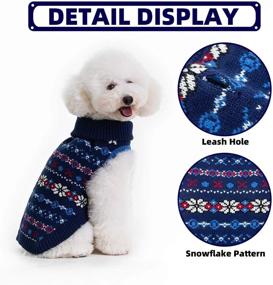 img 2 attached to 🐾 Turtleneck Pet Sweater with Leash Hole - Cute Winter Knitwear for Small Dogs and Cats with Snowflake Pattern - Cold Weather Clothes Outfit by BINGPET