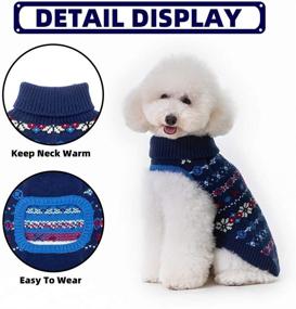 img 1 attached to 🐾 Turtleneck Pet Sweater with Leash Hole - Cute Winter Knitwear for Small Dogs and Cats with Snowflake Pattern - Cold Weather Clothes Outfit by BINGPET