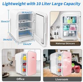 img 2 attached to 🌸 YITAMOTOR Mini Skincare Fridge 10L - Portable Compact Personal Cooler and Warmer for Bedroom, Car, Office & Travel - Pink