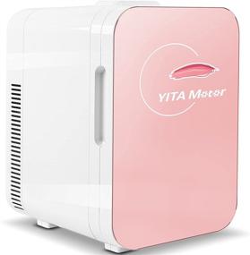 img 4 attached to 🌸 YITAMOTOR Mini Skincare Fridge 10L - Portable Compact Personal Cooler and Warmer for Bedroom, Car, Office & Travel - Pink