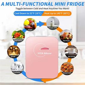 img 3 attached to 🌸 YITAMOTOR Mini Skincare Fridge 10L - Portable Compact Personal Cooler and Warmer for Bedroom, Car, Office & Travel - Pink