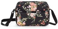 lesportsac garden rose daniella crossbody handbag: modern multi-color roses on classic black bag logo