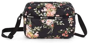 img 1 attached to LeSportsac Garden Rose Daniella Crossbody Handbag: Modern Multi-color Roses on Classic Black Bag