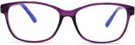 👓 stylish purple blue light blocking reading glasses for men and women, computer, gaming, tv glasses with blue light protection (+1.50 strength) logo