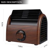 retro bladeless desk fan: personal, powerful, quiet table fans for home office, bedroom, bedside - 3 speeds! logo