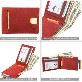 img 1 attached to Genuine Leather Bifold Wallet Men Men's Accessories in Wallets, Card Cases & Money Organizers
