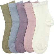 🧦 5 pairs of lightweight bamboo crew ankle socks for women - soft, breathable, anti-odor, thin ankle height boot socks logo