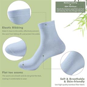 img 3 attached to 🧦 5 Pairs of Lightweight Bamboo Crew Ankle Socks for Women - Soft, Breathable, Anti-Odor, Thin Ankle Height Boot Socks