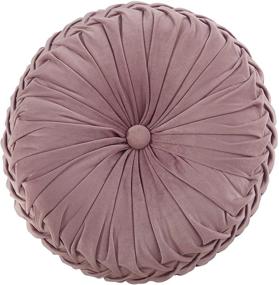img 4 attached to 🎃 Cassiel Home 14.5 Inch Pintuck Round Velvet Pumpkin Pillow - Handcrafted Mauve Floor Cushion - Solid Pink Throw Pillow for Chair Couch
