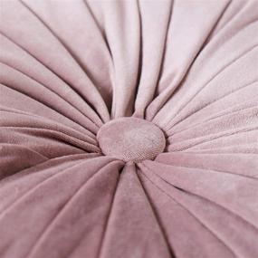 img 1 attached to 🎃 Cassiel Home 14.5 Inch Pintuck Round Velvet Pumpkin Pillow - Handcrafted Mauve Floor Cushion - Solid Pink Throw Pillow for Chair Couch
