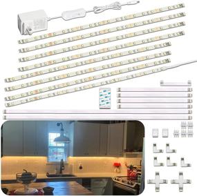 img 4 attached to 🔦 Wobane Under Cabinet Lighting Kit - 8PCS 12 inch LED Light Bars for Kitchen, Cupboard, Desk, Bookcase, Shelf - DIY Tape Light with ETL Adapter, Variety Connectors - 1200lm, 2700K Warm White