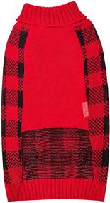 img 3 attached to KYEESE Christmas Dog Sweater - Buffalo Check Design 🐶 with Leash Hole, Turtleneck & Cable Knit Pullover for Cold Weather