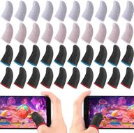 40 pieces gaming finger sleeves thumb sleeves mobile gaming controllers silver fiber finger sleeve breathable anti-sweat smooth seamless touch screen finger protector (mixed colors) logo