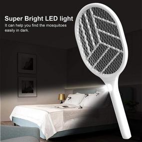 img 2 attached to 🦟 2 in 1 Bug Zapper: Powerful 3500 Volt Rechargeable Fly Swatter for Home and Outdoor with 3-Layer Touch Mesh!