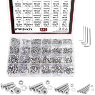 🔩 high-quality dywishkey 1220 pcs stainless steel hex bolts screws nuts & washers kit with hex wrenches - assortment for versatile fastening solutions logo