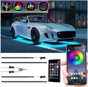 img 4 attached to Enhance Your Ride with Car Underglow Lights: RGB LED Exterior Accent Light Kits for SUVs, Trucks - App and Remote Control Enabled!