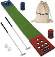 🏌️ putt partee indoor-outdoor golf game set – ultimate golf pong putting set for tailgating or backyard fun - 11 ft. flat green with height-adjustable putters, balls, & bag logo