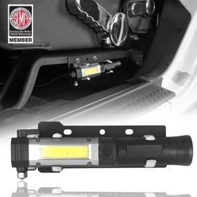 img 4 attached to Convenient Hooke Road JK Front Seat Flashlight Holder with Flashlight for 2011-2018 Jeep JK Wrangler & Unlimited - Batteries Not Included