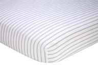 🛏️ nautica kids nursery separates gray and white striped 100% cotton fitted crib sheet logo