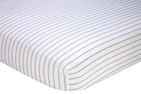 img 2 attached to 🛏️ Nautica Kids Nursery Separates Gray and White Striped 100% Cotton Fitted Crib Sheet