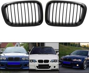 img 3 attached to 🚗 uxcell Matte Black Kidney Grille for BMW 3 Series E46 320i 325i 328i 330i Sedan (98-01) - Upgrade Your Car's Look!