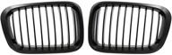🚗 uxcell matte black kidney grille for bmw 3 series e46 320i 325i 328i 330i sedan (98-01) - upgrade your car's look! logo