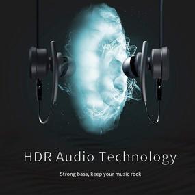 img 3 attached to 🎧 Беспроводные спортивные наушники HS-3pro с технологией HDR Audio, мощным басом, шумоподавлением, Bluetooth 5.0, встроенным микрофоном, защитой от влаги IPX5, идеально подходят для занятий спортом, тренировок в зале (черные)