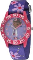 🏻 disney kids' w001956 doc mcstuffins analog quartz purple watch - playful timepiece for little ones logo
