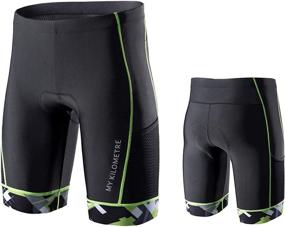 img 4 attached to 🏊 MY KILOMETRE Men's 9" Triathlon Shorts with Convenient Leg Pockets and Long-Distance Chamois for Tri Race Cycling