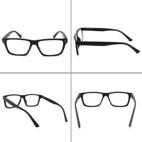 img 3 attached to 👓 IVNUOYI 6 Pack Large Square Frame Reading Glasses with Spring Hinges, Blue Light Blocking, Anti Glare, Eyestrain Relief, Computer Readers for Men and Women, Strength 1.75