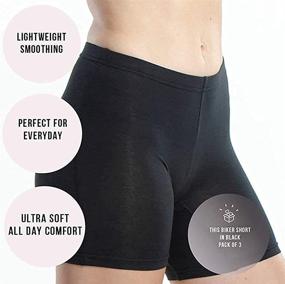 img 1 attached to 🩳 Emprella Slip Shorts 3-Pack: Comfortable Black Bike Shorts for Yoga, Cotton Spandex Stretch Boyshorts