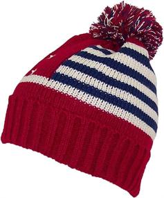 img 2 attached to 🧢 Top Winter Hats: Adult American/Americana Flag Cuffed Knit Beanie with Pom Pom (One Size)