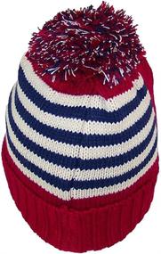 img 1 attached to 🧢 Top Winter Hats: Adult American/Americana Flag Cuffed Knit Beanie with Pom Pom (One Size)