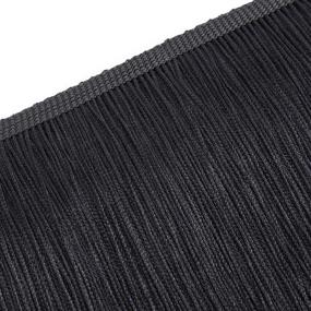 img 2 attached to 🎀 10 Yards Sewing Fringe Trim - 15cm Wide Tassel Fringe Trim for Skirt, Wedding Dress, Lamp Shade Decoration (Black)