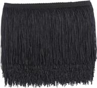 🎀 10 yards sewing fringe trim - 15cm wide tassel fringe trim for skirt, wedding dress, lamp shade decoration (black) logo