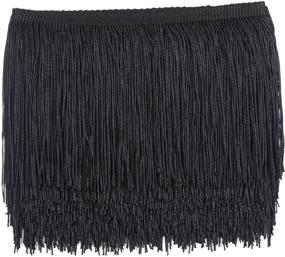 img 4 attached to 🎀 10 Yards Sewing Fringe Trim - 15cm Wide Tassel Fringe Trim for Skirt, Wedding Dress, Lamp Shade Decoration (Black)