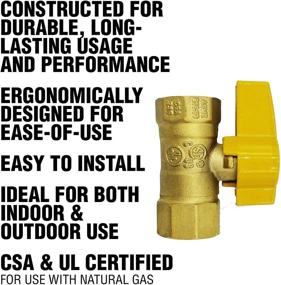 img 2 attached to 🔒 Reliable Cambridge Gas Line Connector Shut Off Valve - 1/2-in FIP x 1/2-in FIP for Optimal Safety