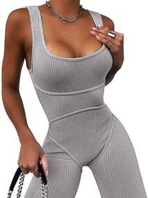 img 4 attached to 👗 Ronyme Bodycon Jumpsuit: Stylish Clubwear Bodysuit for Women in Jumpsuits, Rompers & Overalls