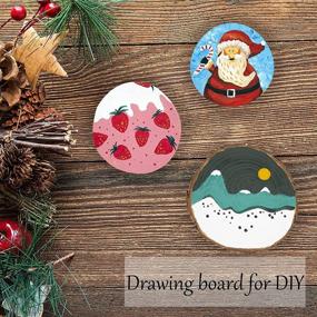 img 1 attached to Unfinished Natural Wooden Slices 40 Pcs: Craft Wood Kit for DIY Christmas Ornaments, Art, and Painting