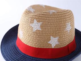 img 2 attached to 🧢 LLmoway Boys' Little Fedora Summer Panama Accessories, Hats, and Caps