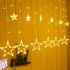img 1 attached to 🌟 Waterproof LED Curtain String Lights with 8 Modes - Transparent Strand, Indoor/Outdoor Home Decorative Lights, Crescents and Stars (Stars)