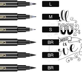 img 3 attached to 🖋️ Complete Caligraphy Pen Kit for Beginners - 6 Pack Brush Pens, Perfect Set for Writing, Drawing, and Journaling, Ideal for Adults, Hand Lettering, and Back To School Supplies