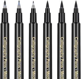 img 4 attached to 🖋️ Complete Caligraphy Pen Kit for Beginners - 6 Pack Brush Pens, Perfect Set for Writing, Drawing, and Journaling, Ideal for Adults, Hand Lettering, and Back To School Supplies