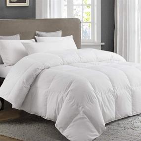 img 4 attached to 🛏️ Yalamila Oversize King 100% Cotton Goose Down Comforter-All Season Quilted Duvet Insert Bedding-White Stand Alone Comforter