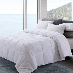 img 3 attached to 🛏️ Yalamila Oversize King 100% Cotton Goose Down Comforter-All Season Quilted Duvet Insert Bedding-White Stand Alone Comforter