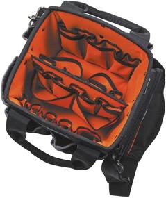 img 2 attached to Klein Tools 5541610-14 Tool Bag with Shoulder Strap: 40-pocket Storage for Tools, Vibrant Orange Interior