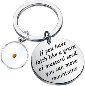 img 4 attached to 🔑 FAADBUK Mustard Seed Keychain: A Powerful Symbol of Faith and a Meaningful Gift
