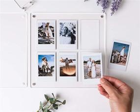 img 3 attached to 🖼️ The Versatile Happy Frame Clear Acrylic Floating 8x8 Frame with Polaroid Instax Collage Insert, Multi-Functional Free-Standing & Magnetic for Fridge